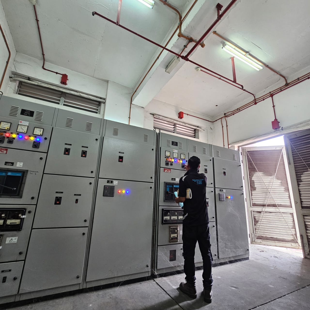 Electrical engineer at work